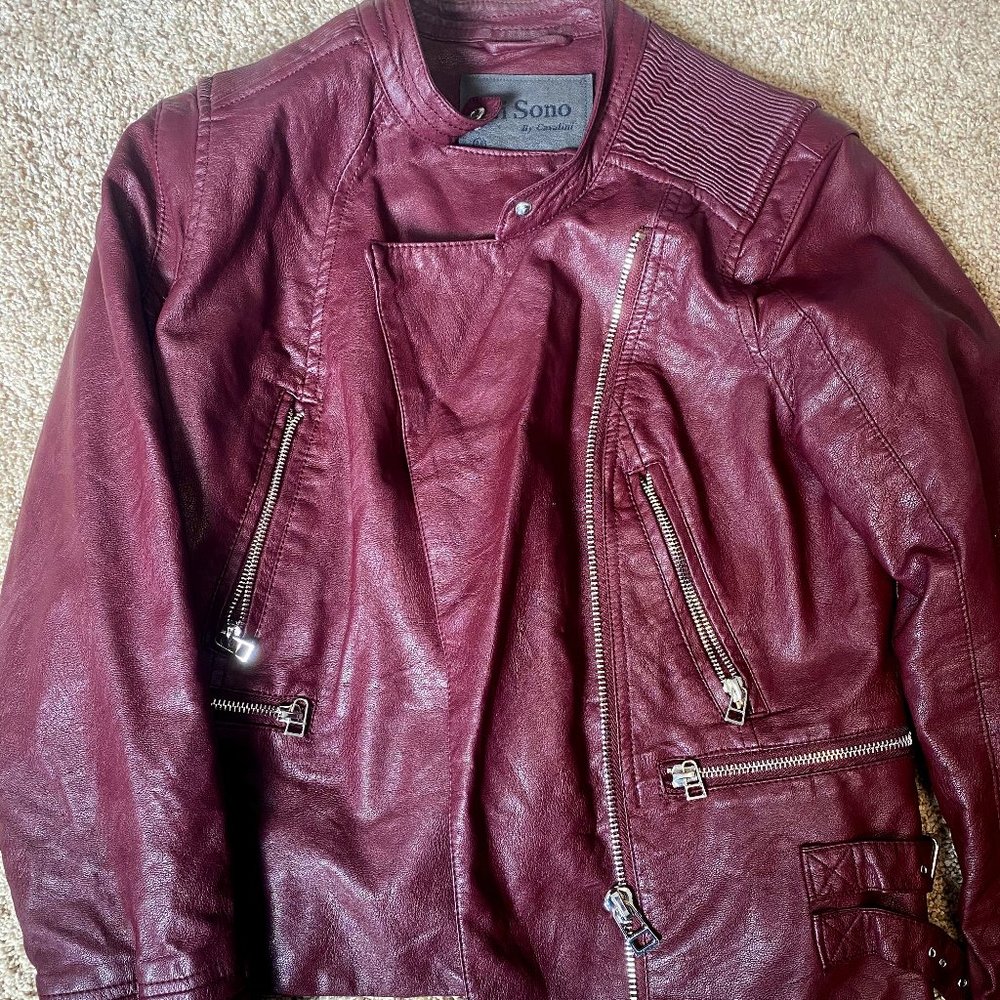 Ci Sono by Cavallini Faux Leather Jacket Medium